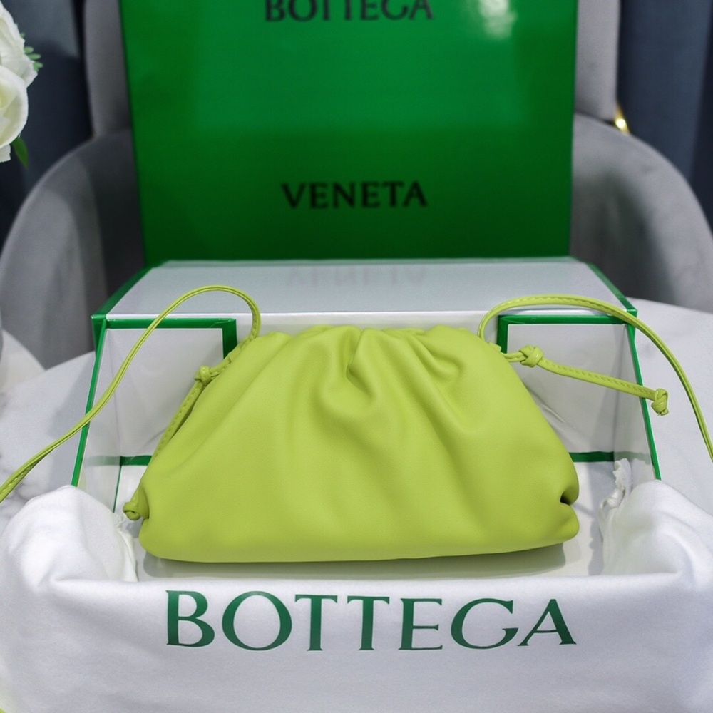 Bottega Veneta Lime Green Pouch with Drawstring Strap